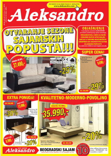 Aleksandro Namestaj Katalog Akcija 15 10 11 11 2012 Kuda U Kupovinu