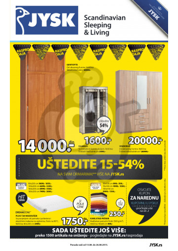 Jysk Katalog Akcija Sve Za Kucu 13 08 26 08 2015 Kuda U Kupovinu
