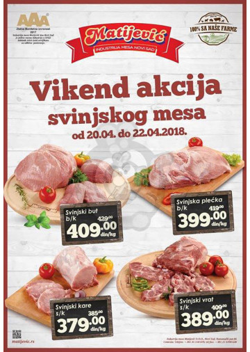Matijevic Vikend Akcija Svinjskog Mesa 20 04 22 04 2018 Kuda U Kupovinu