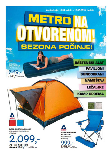 Metro Katalog Akcija Kampovanje 18 04 15 05 2013 Kuda U Kupovinu