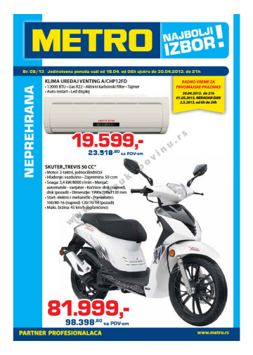 Metro Katalog Akcija Tehnika 18 04 30 04 2013 Kuda U Kupovinu