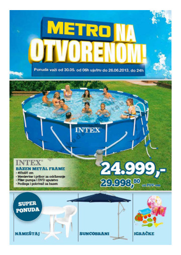 Metro Katalog Akcija Bazeni 30 05 26 06 2013 Kuda U Kupovinu