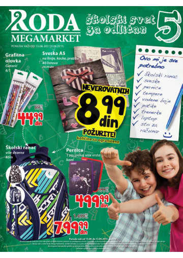 Roda Katalog Akcija Sve Za Skolu 15 08 13 09 2015 Kuda U Kupovinu