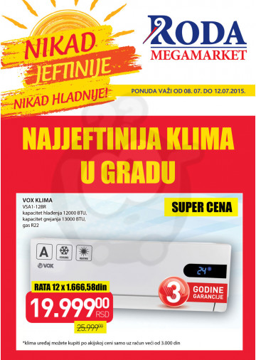 Roda Akcija Klima Uređaja 08 07 12 07 2015 Kuda U Kupovinu