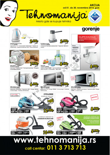 Tehnomanija Katalog Akcija Kucni Aparati 01 11 30 11 2014 Kuda U Kupovinu