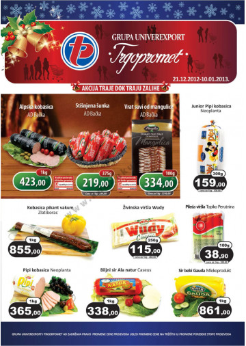 Trgopromet Subotica Katalog Akcija 21 12 10 01 2013 Kuda U Kupovinu