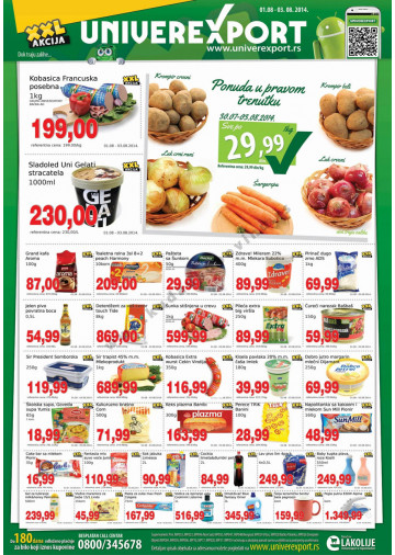 Univerexport Vikend Akcija 01 08 03 08 2014 Kuda U Kupovinu