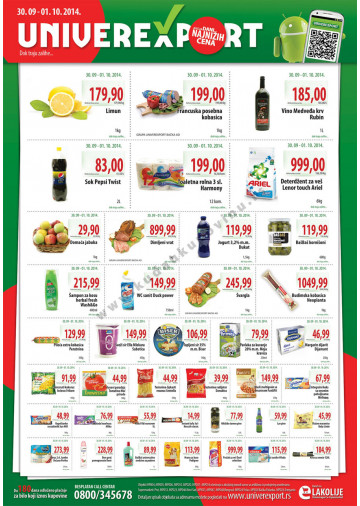 Univerexport Nedeljna Akcija 30 09 01 10 2014 Kuda U Kupovinu