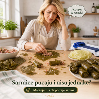Uvijač za sarme u 3 koraka – za brže i jednake sarmice - Za kupus, zelje, blitvu, vinovu lozu i rolnice