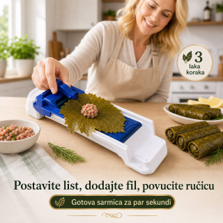 Uvijač za sarme u 3 koraka – za brže i jednake sarmice - Za kupus, zelje, blitvu, vinovu lozu i rolnice