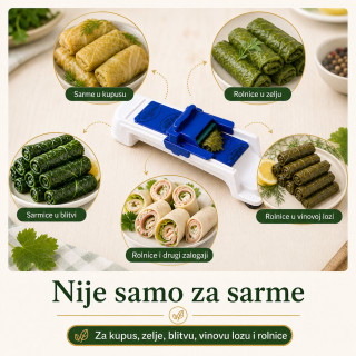 Uvijač za sarme u 3 koraka – za brže i jednake sarmice - Za kupus, zelje, blitvu, vinovu lozu i rolnice
