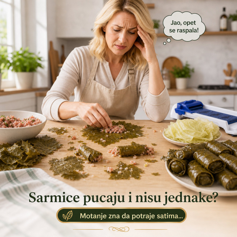 Uvijač za sarme u 3 koraka – za brže i jednake sarmice - Za kupus, zelje, blitvu, vinovu lozu i rolnice
