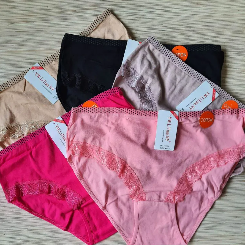 Classic Lace - Plus size ženske gaćice sa čipkom i tačkicama