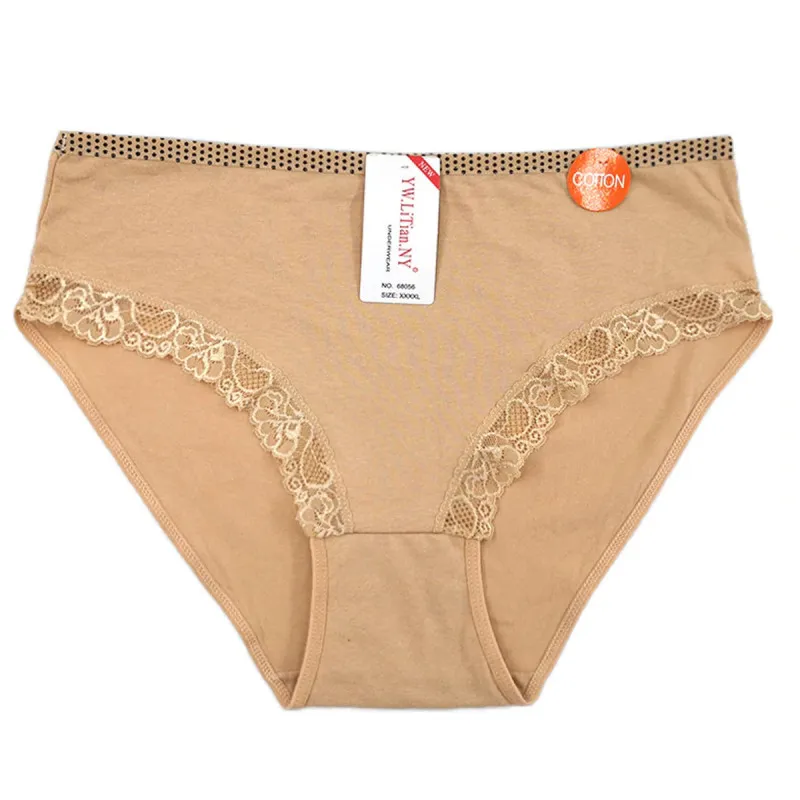 Classic Lace - Plus size ženske gaćice sa čipkom i tačkicama