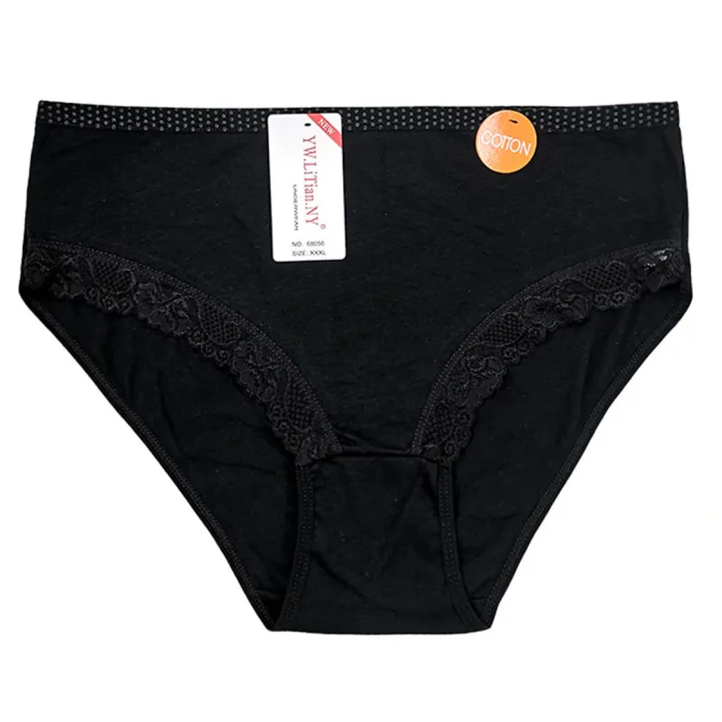 Classic Lace - Plus size ženske gaćice sa čipkom i tačkicama