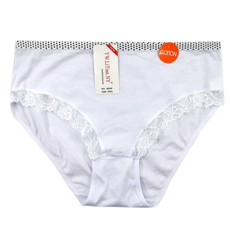 Classic Lace - Plus size ženske gaćice sa čipkom i tačkicama