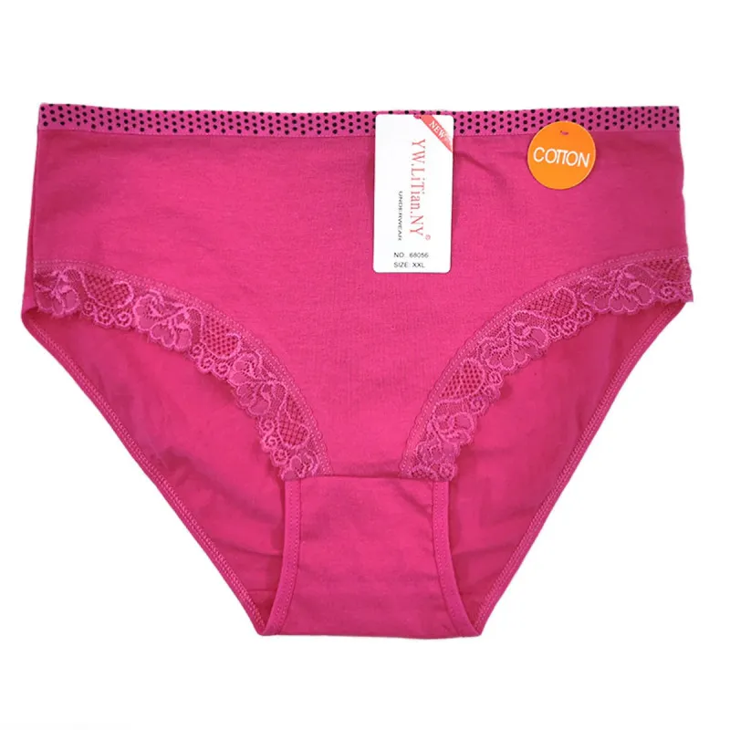 Classic Lace - Plus size ženske gaćice sa čipkom i tačkicama