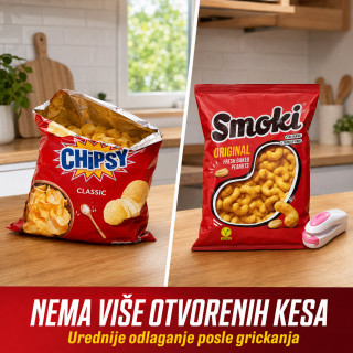 Mini aparat za zatvaranje otvorenih kesa – na baterije