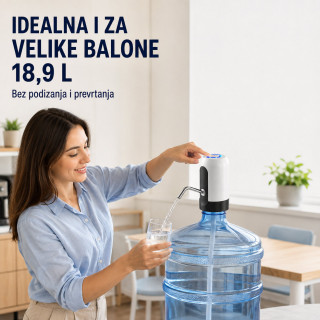 Električna pumpa za balone i flaše za vodu 1,5–18,9 L – USB punjenje