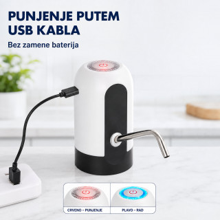 Električna pumpa za balone i flaše za vodu 1,5–18,9 L – USB punjenje