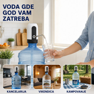 Električna pumpa za balone i flaše za vodu 1,5–18,9 L – USB punjenje