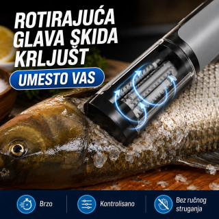 Električni skidač krljušti za ribu – bežični aparat za brzo čišćenje ribe