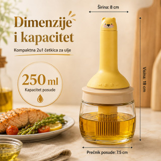 2u1 Dozer za ulje sa silikonskom četkicom – 250 ml