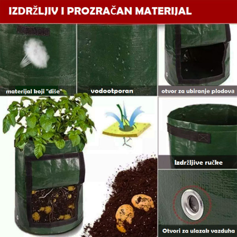 Home Garden - Vrećasta saksija sa otvorom za kućno uzgajanje povrća