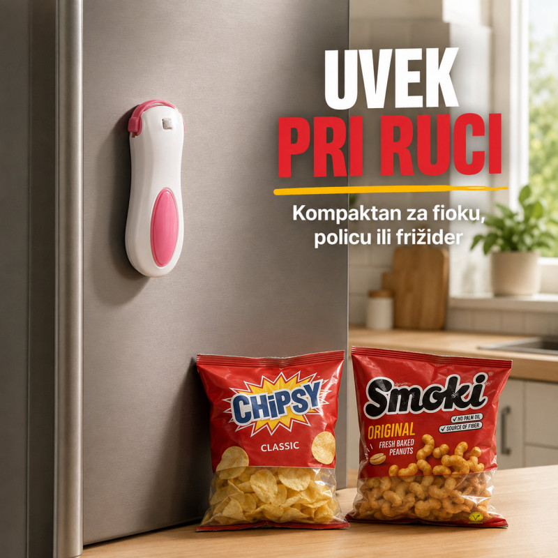 Mini aparat za zatvaranje otvorenih kesa – na baterije