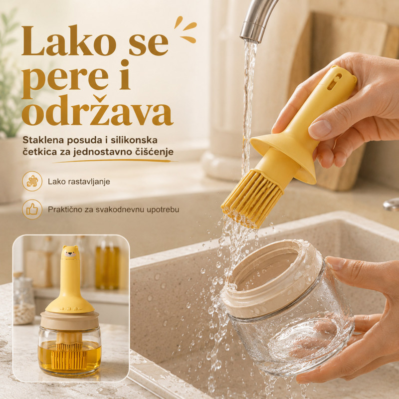 2u1 Dozer za ulje sa silikonskom četkicom – 250 ml