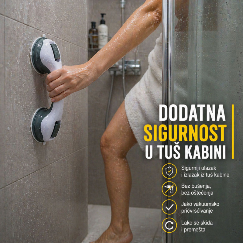Vakuumski sigurnosni držač za kadu i tuš kabinu – bez bušenja - Bathroom holder