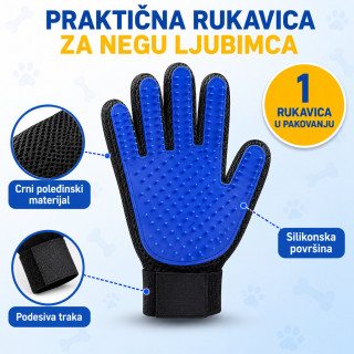 Rukavica za češljanje i uklanjanje viška dlake pasa i mačaka – True Touch