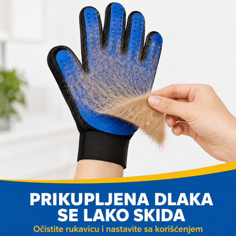 Rukavica za češljanje i uklanjanje viška dlake pasa i mačaka – True Touch