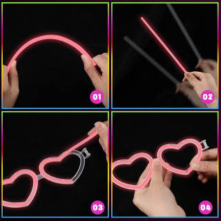 Heart Glow Glasses - svetleće naočare za žurke