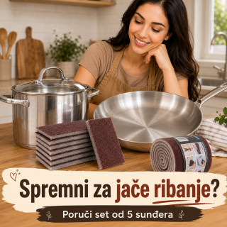 Set 5 grubih sunđera za šerpe, tiganje i tvrdokorne naslage - Scrub Sponge