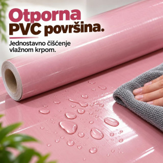 Sjajna vinil tapeta za nameštaj dečije sobe - Nežna roze dezen 2m rolna