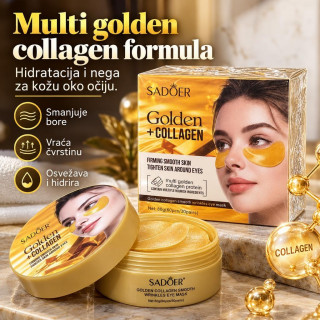 Sadoer Golden + Collagen Maska Za Kožu Oko Očiju 30 pari