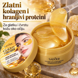 Sadoer Golden + Collagen Maska Za Kožu Oko Očiju 30 pari