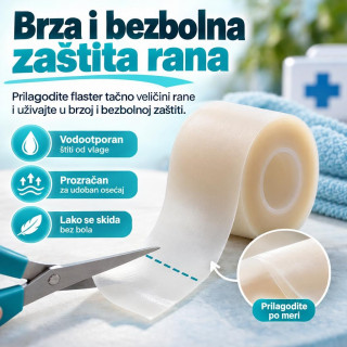 Hidrogel flaster rolna 5 cm x 3 m - prilagodljiva zaštita rana