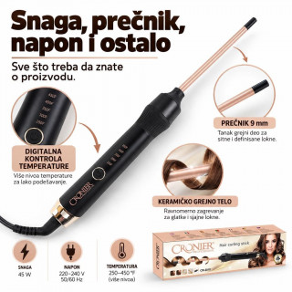 CRONIER Figaro za sitne afro lokne 9 mm