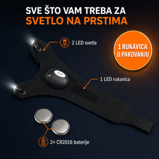 LED rukavica sa svetlom na prstima – za rad slobodnim rukama