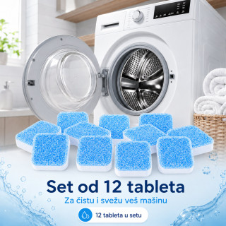 Set od 12 tableta za dubinsko čišćenje veš mašine