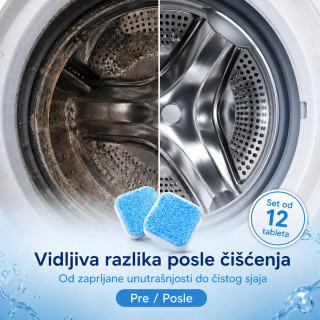 Set od 12 tableta za dubinsko čišćenje veš mašine
