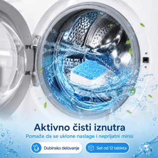 Set od 12 tableta za dubinsko čišćenje veš mašine