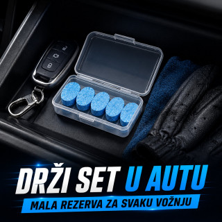 Set 5 tableta za tečnost za brisače – do 20l rastvora za čistu šoferku