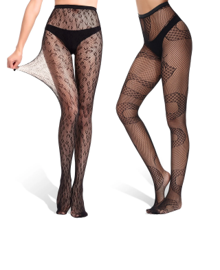 Zavodljive crne mrežaste unihopke sa leopard dezenom