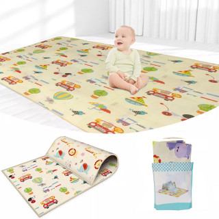 Baby play mat - dvostrana podna prostirka za bebe u poklon pakovanju 180x150cm