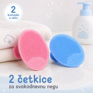 Set 2 silikonske četkice za bebinu glavicu – nežno kupanje i temenjača