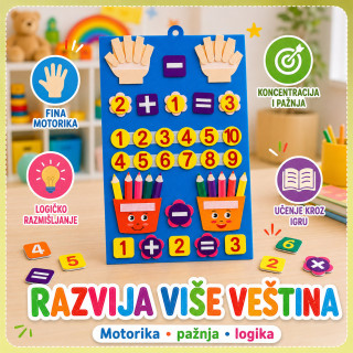 Montesori edukativna tabla od filca za učenje matematike