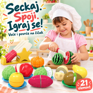 Edukativna igračka - voće i povrće sa čičak trakom